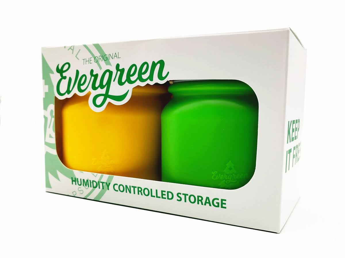 Evergreen Storage Solution 2-Pack Gift Box in light green and yellow