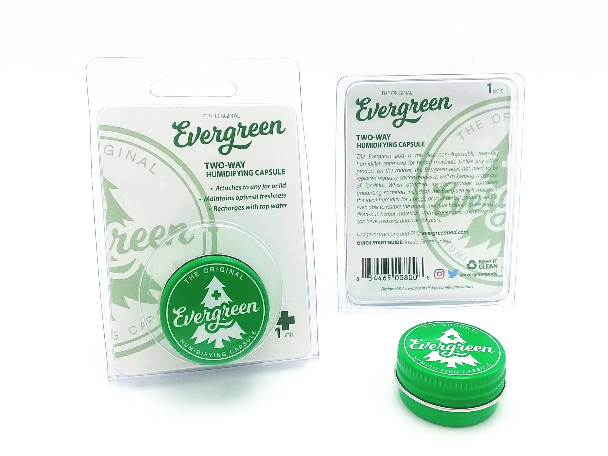 Evergreen Pod in retail packaging